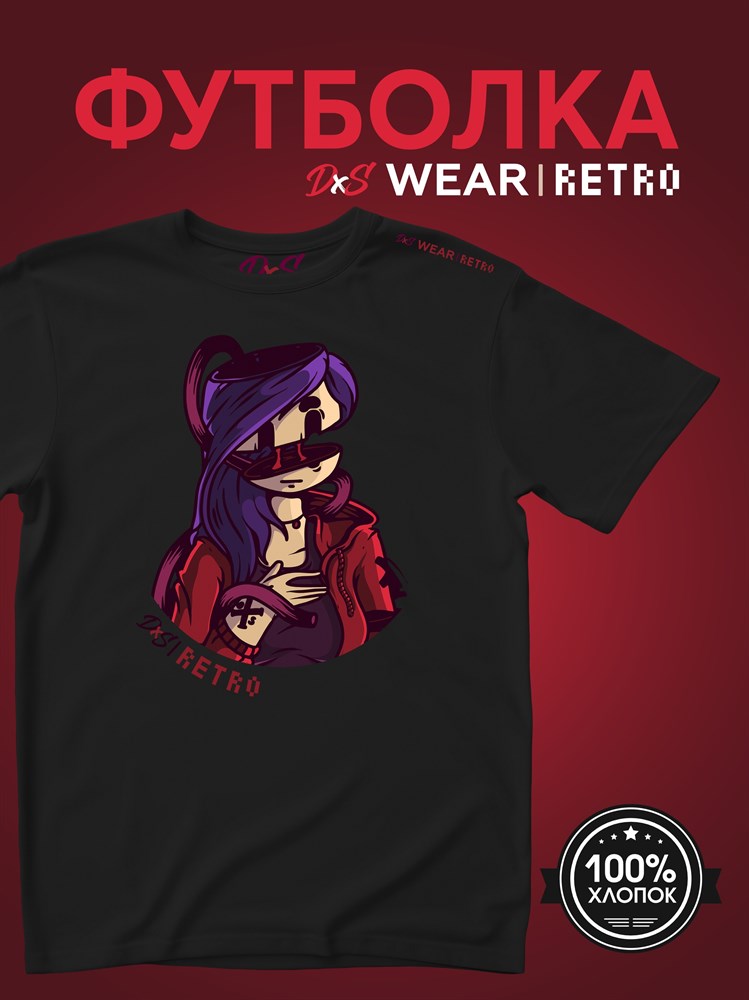 Футболка черная с коротким рук. DXS WEAR - RETRO RED (100%хлопок) tmh-67Pkhv60yJXgZTxFk1 - фото 10020 Футболка черная с коротким рук. DXS WEAR - RETRO RED (100%хлопок) tmh-67Pkhv60yJXgZTxFk1 - фото 10020