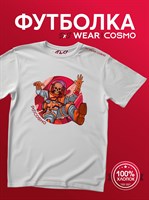 Футболка белая с коротким рук. DXS WEAR - COSMO FACE (100%хлопок) oE7qh7dQirJGQdKeHJ9T20