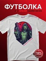 Футболка белая с коротким рук. DXS WEAR - DARKNESS KILLER (100%хлопок) taQ4-2okgqYZA7m3omapy1