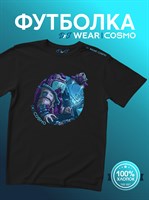 Футболка черная с коротким рук. DXS WEAR - COSMO LAST (100%хлопок) Vr0KHH-MjUfeRmYloKtnB2