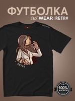 Футболка черная с коротким рук. DXS WEAR - RETRO CHEEK (100%хлопок) ib65arAeg5nH5NSYQWOht1