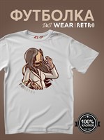Футболка белая с коротким рук. DXS WEAR - RETRO CHEEK (100%хлопок) qUPr5a9xhmA8VrlRaS3BQ0