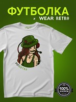 Футболка белая с коротким рук. DXS WEAR - RETRO GARDEN (100%хлопок) EueJPiPIiAnPRgFBskTEd2